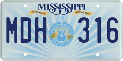 MS license plate MDH316