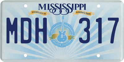 MS license plate MDH317