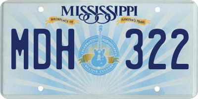 MS license plate MDH322