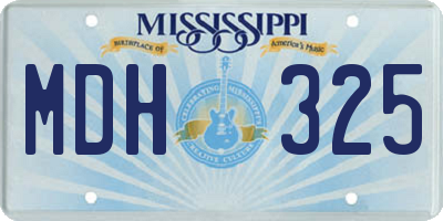 MS license plate MDH325