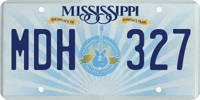 MS license plate MDH327