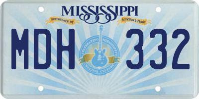 MS license plate MDH332