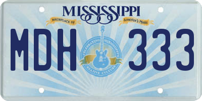 MS license plate MDH333