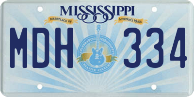 MS license plate MDH334