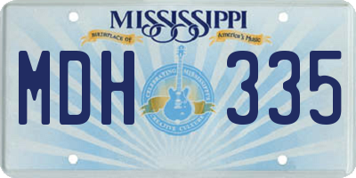 MS license plate MDH335