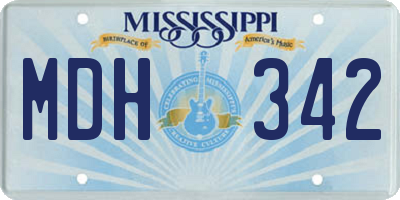 MS license plate MDH342