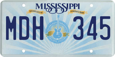 MS license plate MDH345