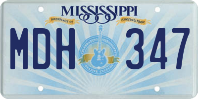 MS license plate MDH347
