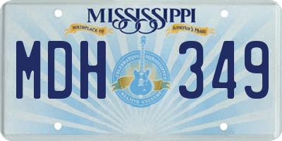 MS license plate MDH349