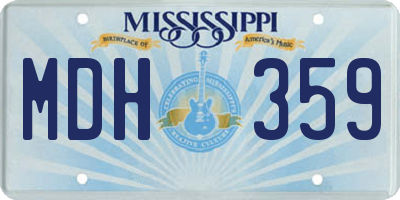 MS license plate MDH359