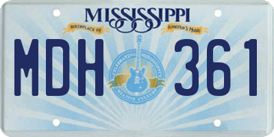 MS license plate MDH361