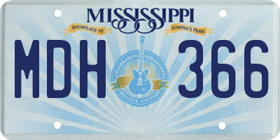 MS license plate MDH366