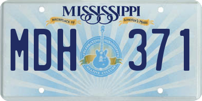 MS license plate MDH371