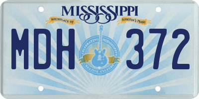 MS license plate MDH372