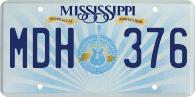 MS license plate MDH376