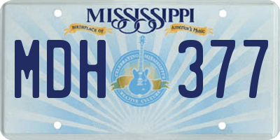MS license plate MDH377