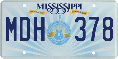 MS license plate MDH378