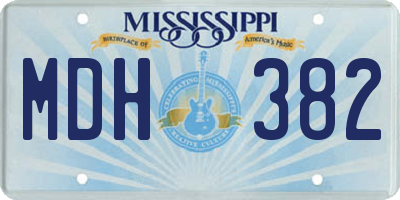 MS license plate MDH382