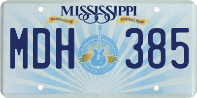 MS license plate MDH385