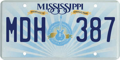 MS license plate MDH387