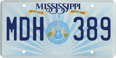 MS license plate MDH389