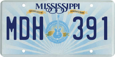 MS license plate MDH391