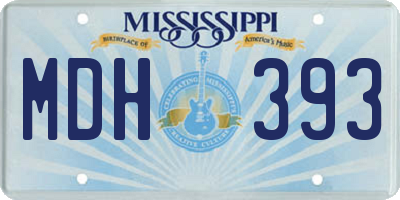 MS license plate MDH393