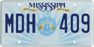 MS license plate MDH409