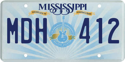MS license plate MDH412