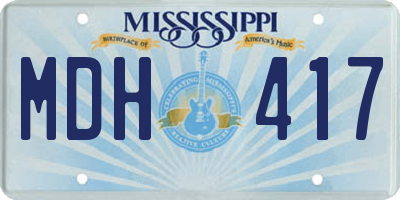 MS license plate MDH417