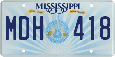 MS license plate MDH418