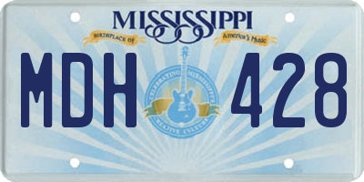 MS license plate MDH428