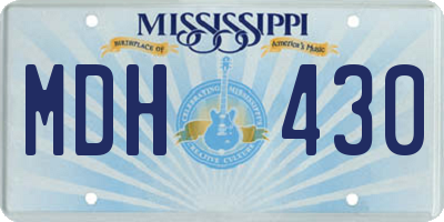 MS license plate MDH430