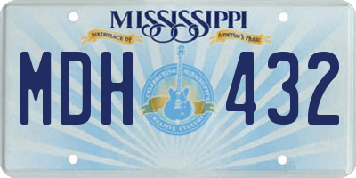 MS license plate MDH432