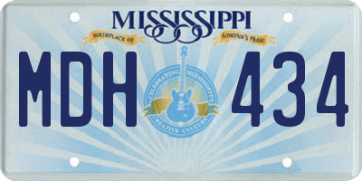 MS license plate MDH434
