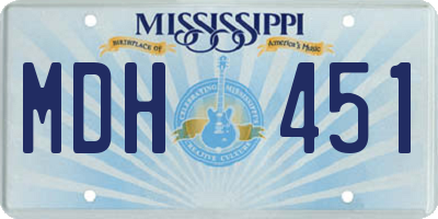 MS license plate MDH451