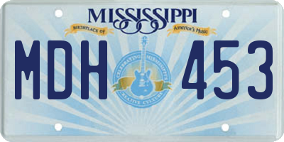 MS license plate MDH453