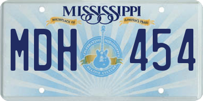 MS license plate MDH454