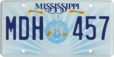 MS license plate MDH457