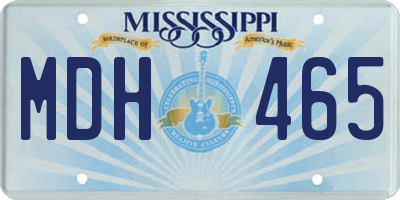 MS license plate MDH465
