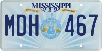 MS license plate MDH467