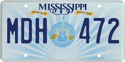 MS license plate MDH472