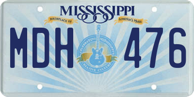 MS license plate MDH476
