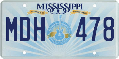 MS license plate MDH478