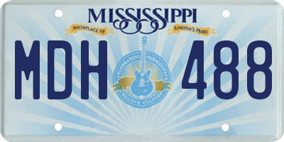 MS license plate MDH488