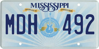 MS license plate MDH492