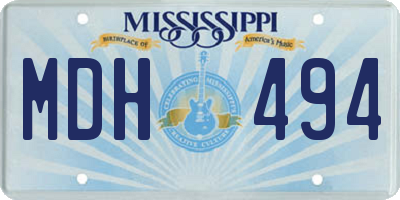 MS license plate MDH494