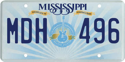 MS license plate MDH496