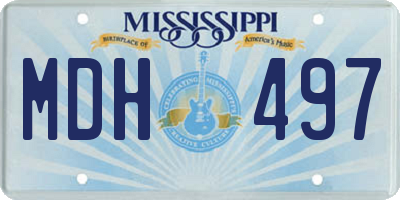 MS license plate MDH497