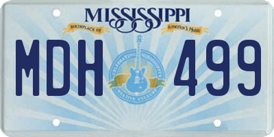 MS license plate MDH499